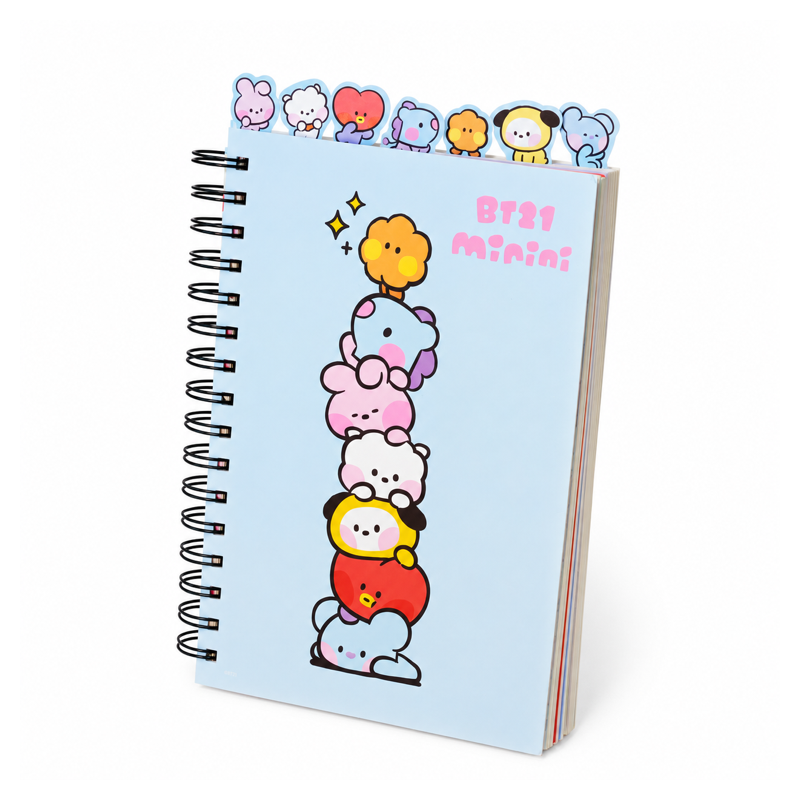 character spiral notebook 01 character tabs front angle view character spiral notebook 01 character tabs front angle view