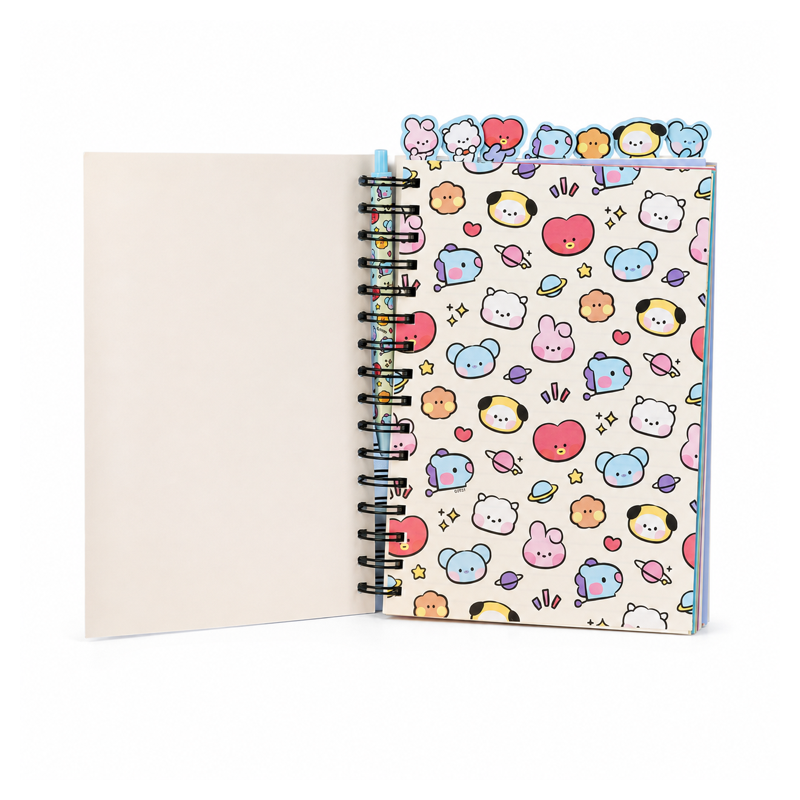 character spiral notebook 02 open patterned divider front view character spiral notebook 02 open patterned divider front view