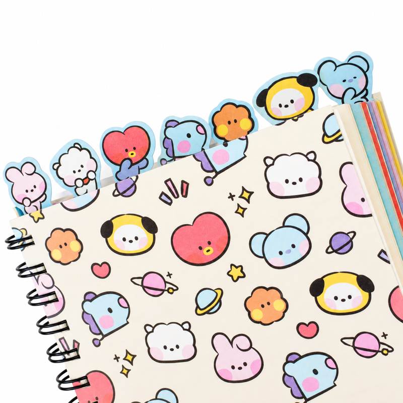 character spiral notebook 03 die cut character tabs close up character spiral notebook 03 die cut character tabs close up