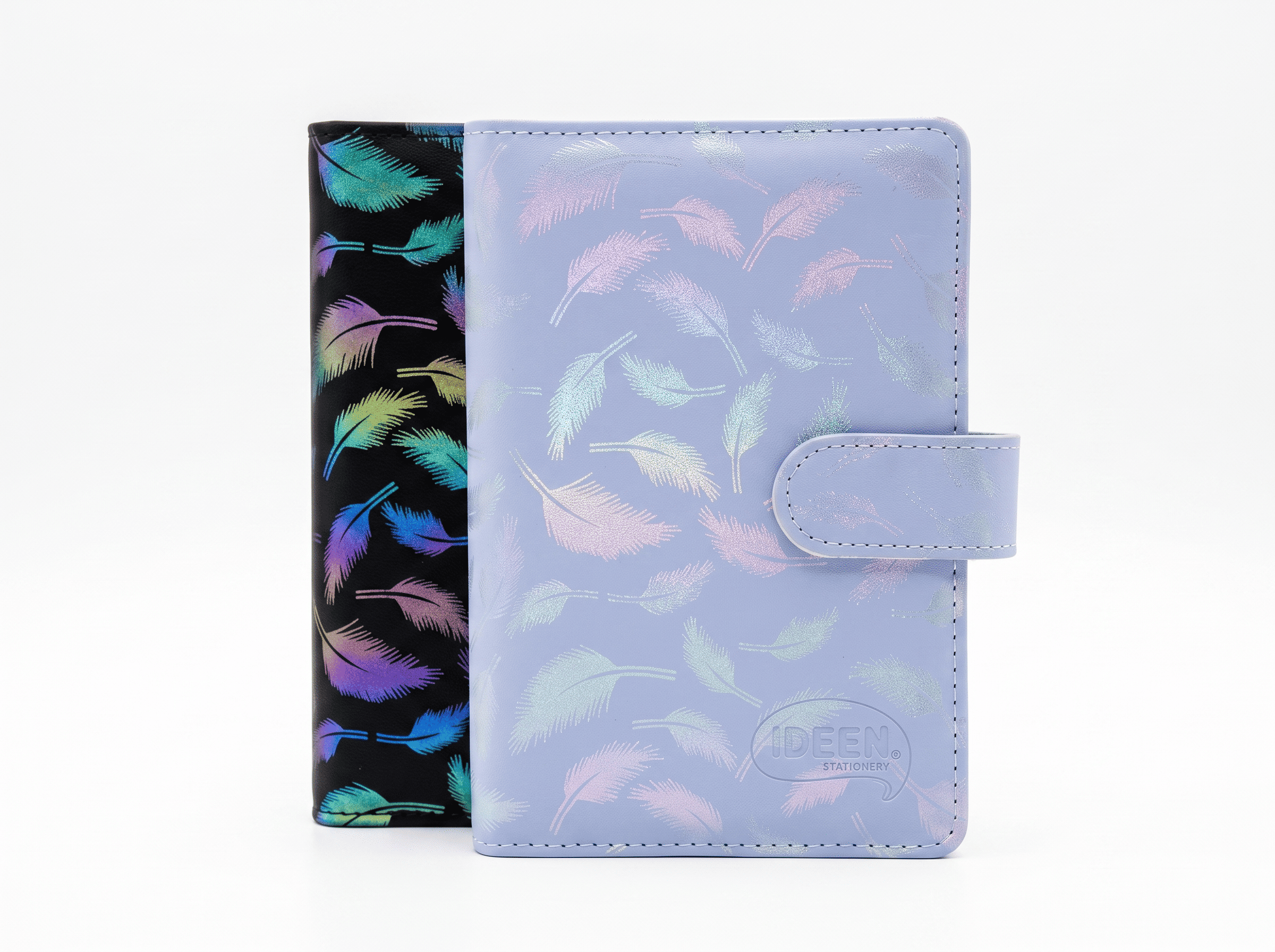 feather print pu hardcover notebook with strap 1 feather print pu hardcover notebook with strap 1