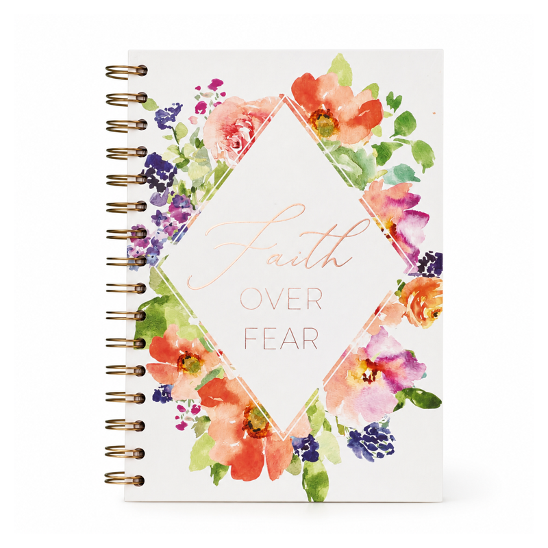 hardcover notebooks (spiral) (print) 02 floral foil cover front view hardcover notebooks (spiral) (print) 02 floral foil cover front view
