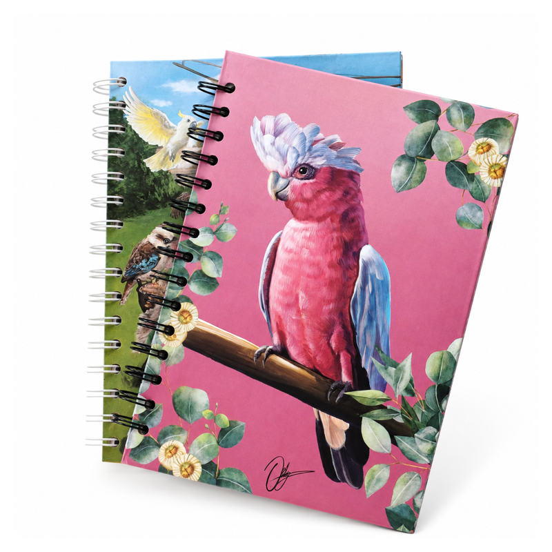 spiral notebooks (animal) 01 bird covers pair front angle view