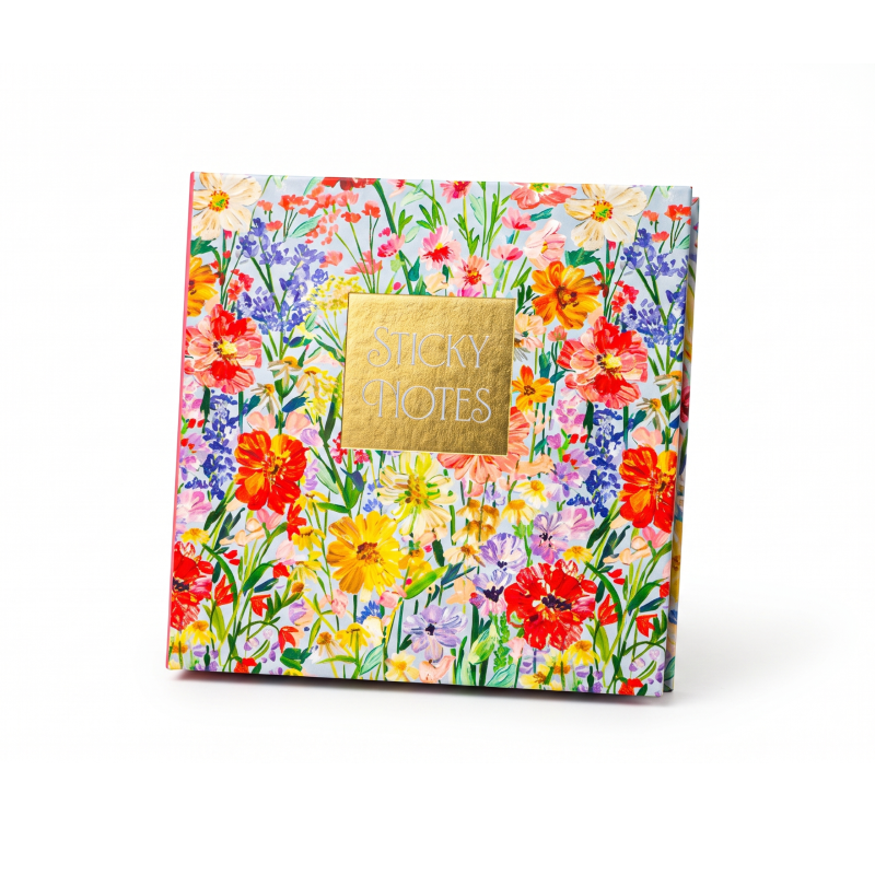 ym 032 custom colorful floral sticky note set with gold foil cover