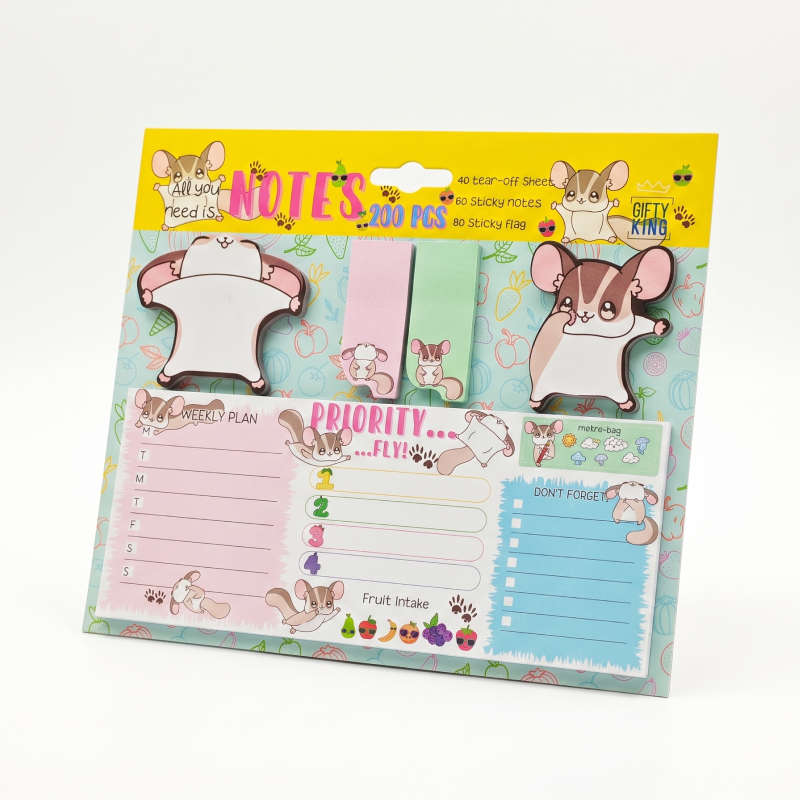 ym 036 custom flying squirrel sticky notes and planner set