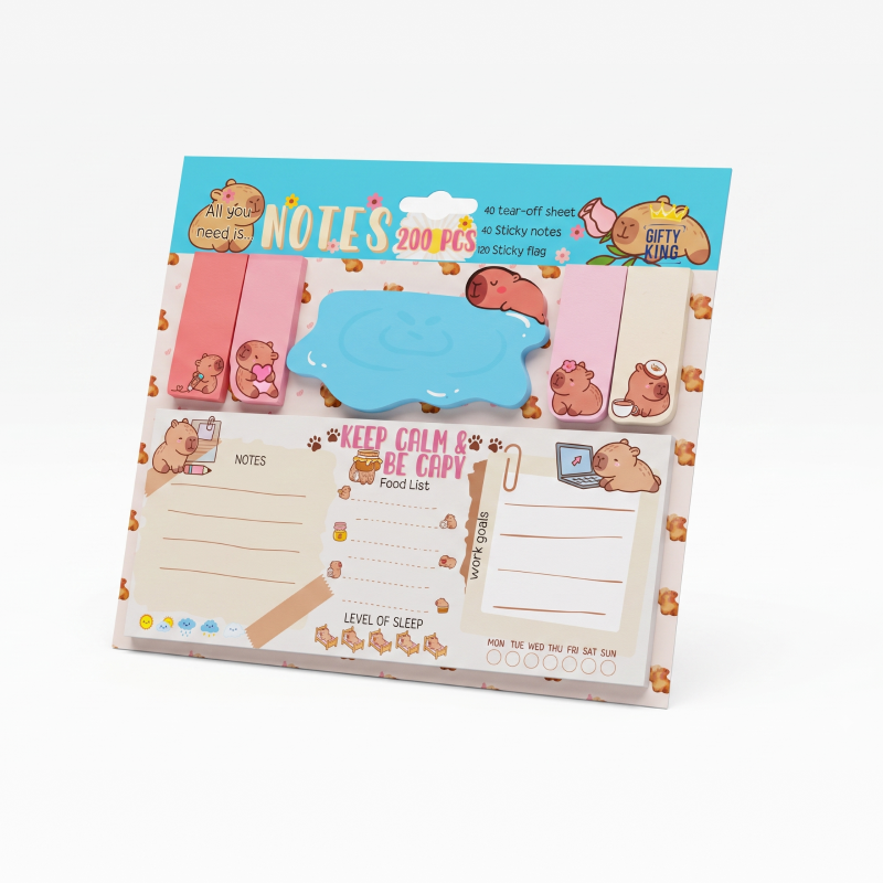 ym 041 custom capybara sticky notes and planner set v2