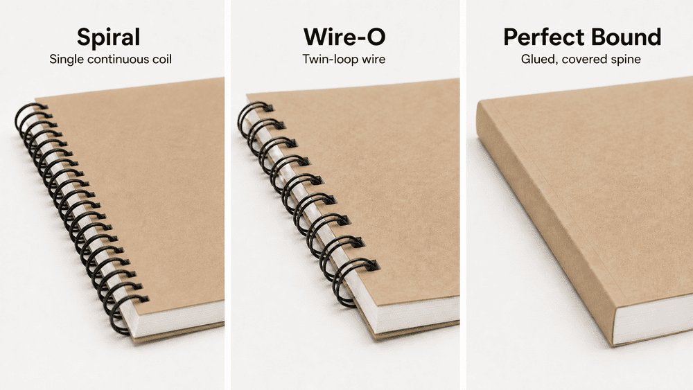 Spiral vs Wire-O vs Perfect Bound Notebooks spiral wire o perfect bound comparison v3