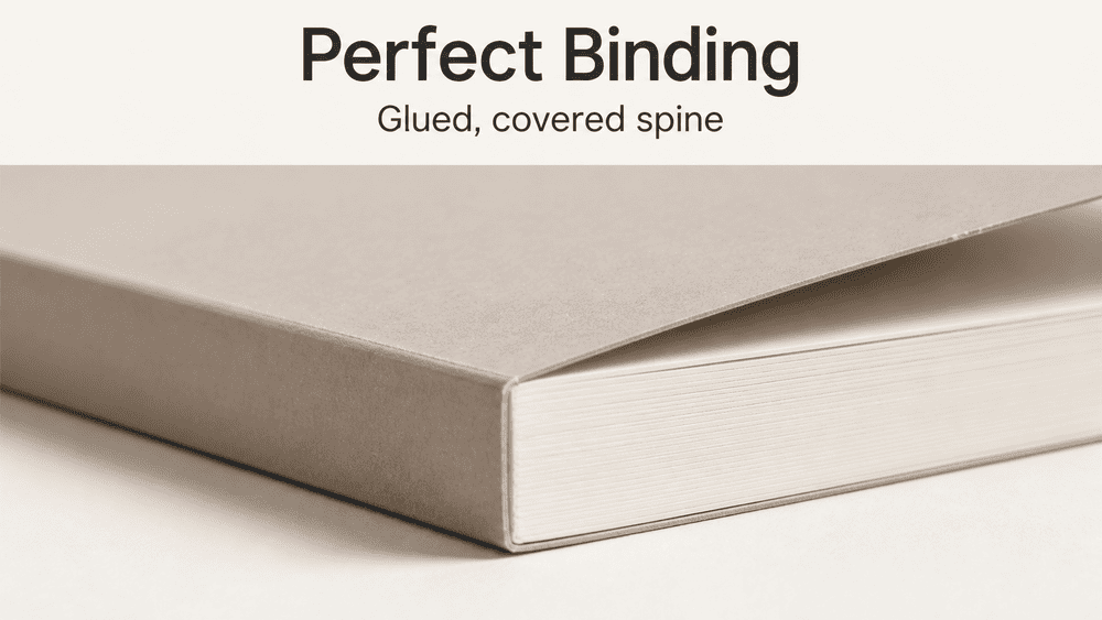 Spiral vs Wire-O vs Perfect Bound Notebooks perfect bound glued spine detail