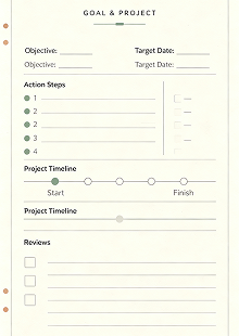 custom planner manufacturer goal & project pages