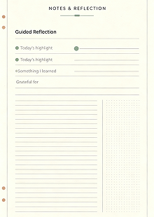 custom planner manufacturer notes & reflection pages