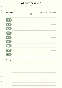 custom planner manufacturer weekly planning pages
