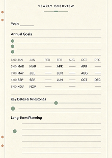 custom planner manufacturer yearly overview